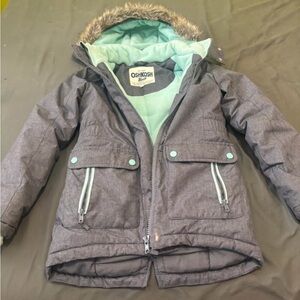OshKosh B'gosh Kids Charcoal Jacket with Aqua Details